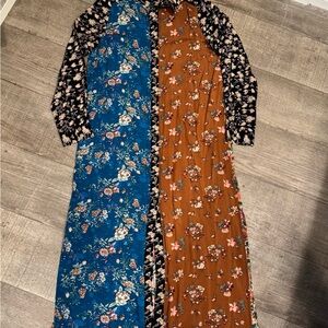 Natural Life Multicolor Floral Button-Up Dress